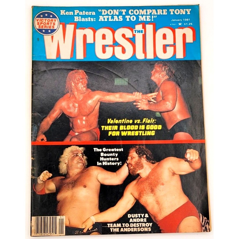 THE WRESTLER JAN 1981 THE HANGMAN RIC FLAIR OLE ANDERSON DUSTY RHODES TONY ATLAS
